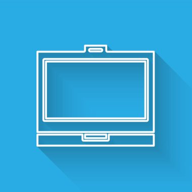 Aynalı beyaz çizgi makyaj tozu uzun gölgeli izole edilmiş. Vektör İllüstrasyonu