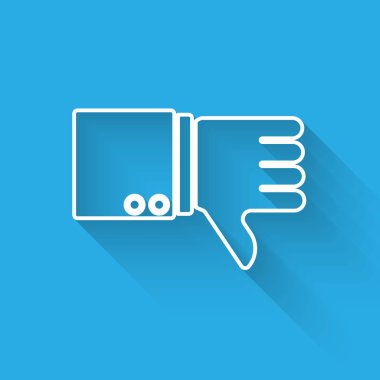 Beyaz çizgi Uzun gölgeli İkona benzemez. Vektör İllüstrasyonu