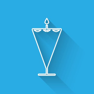 Beyaz çizgi Ortaçağ bayrak simgesi uzun gölgeli izole edilmiş. Bir kral ya da kraliçe tarafından yönetilen ülke, devlet ya da bölge. Vektör İllüstrasyonu