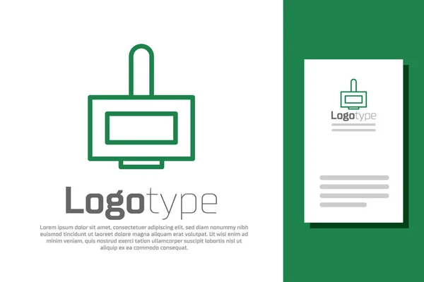 Zelená čára Lak na nehty ikona izolované na bílém pozadí. Prvek šablony návrhu loga. Vektorová ilustrace — Stockový vektor