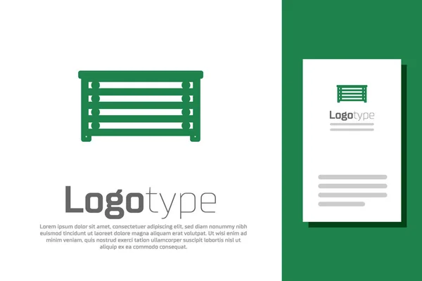 Green line Chest of drawers icon isolated on white background. Logo design template element. Vector Illustration — 스톡 벡터