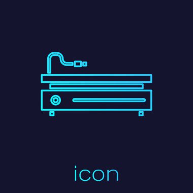 Turkuaz hattı video oyun konsolu simgesi mavi arkaplanda izole edildi. Vektör İllüstrasyonu