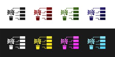 Çiçek analiz simgesini siyah beyaz arkaplanda izole et. Vektör İllüstrasyonu