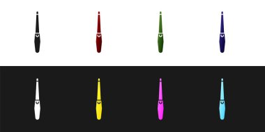 Siyah ve beyaz arkaplanda tırnak dosya simgesini izole et. Manikür aleti. Vektör İllüstrasyonu