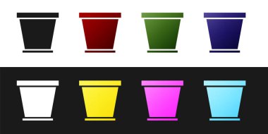 Çiçek kabı simgesini siyah ve beyaz arkaplanda izole et. Vektör İllüstrasyonu