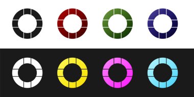 Siyah beyaz arkaplanda Lifebuoy simgesini ayır. Can simidi sembolü. Vektör İllüstrasyonu