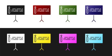 Bilgi simgesini siyah ve beyaz arkaplanda izole et. Vektör İllüstrasyonu