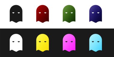 İnfaz Maskesi simgesini siyah ve beyaz arkaplanda izole et. Cellat, işkenceci, uygulayıcı, işkenceci, kasap, cellat ikonu. Vektör İllüstrasyonu