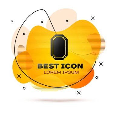 Siyah Poker masa simgesi beyaz arkaplanda izole edildi. Sıvı şekilli soyut pankart. Vektör İllüstrasyonu