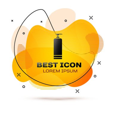 Beyaz arka planda siyah krem ya da losyon kozmetik tüp ikonu var. Erkekler için vücut bakım ürünleri. Sıvı şekilli soyut pankart. Vektör İllüstrasyonu