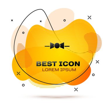 Beyaz arkaplanda siyah papyon simgesi izole edildi. Sıvı şekilli soyut pankart. Vektör İllüstrasyonu