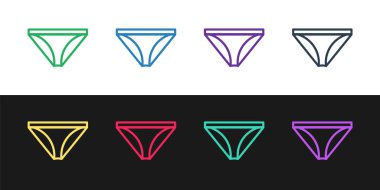 Çizgi Adam iç çamaşırı simgesi siyah beyaz arka planda izole. Erkek iç çamaşırı. Vektör İllüstrasyonu