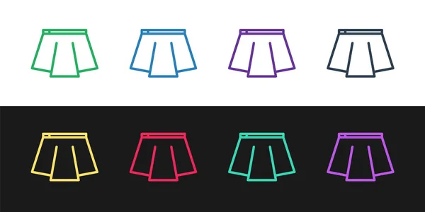 Set line Skirt icon isolated on black and white background. Vector Illustration — 스톡 벡터