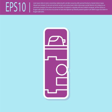 Retro mor tıraş köpüğü ikonu turkuaz arka planda izole edilmiş. Tıraş köpüğü. Vektör İllüstrasyonu