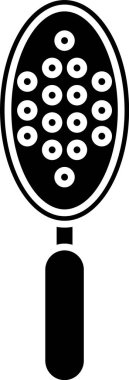 Beyaz arkaplanda siyah saç fırçası simgesi izole edildi. Taraklı saç işareti. Berber sembolü. Vektör İllüstrasyonu