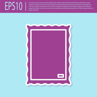 Retro mor resim simgesi turkuaz arka planda izole edildi. Vektör İllüstrasyonu