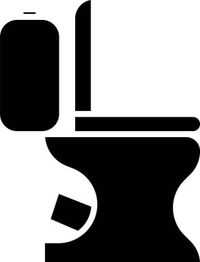 Siyah Klozet simgesi beyaz arka plan üzerinde izole. Vektör İllüstrasyonu