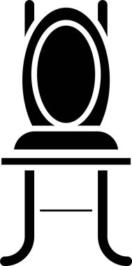 Siyah Sandalye simgesi beyaz arkaplanda izole edilmiş. Vektör İllüstrasyonu