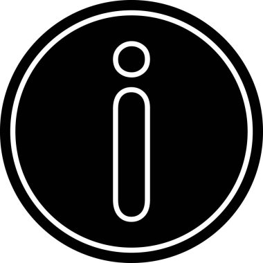 Siyah Bilgi simgesi beyaz arkaplanda izole edildi. Vektör İllüstrasyonu