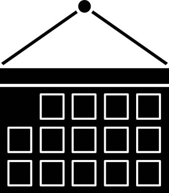 Beyaz arka planda yalıtılmış Siyah Takvim simgesi. Olay hatırlatıcı sembolü. Vektör İllüstrasyonu