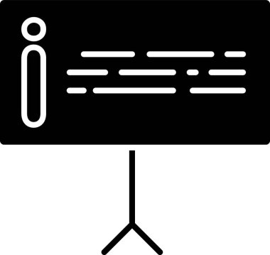 Siyah Bilgi simgesi beyaz arkaplanda izole edildi. Vektör İllüstrasyonu