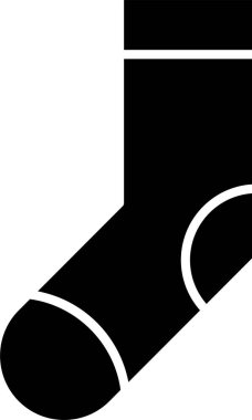 Siyah Çorap simgesi beyaz arka planda izole edildi. Vektör İllüstrasyonu