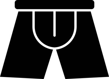 Siyah adam iç çamaşırı simgesi beyaz arka planda izole edilmiş. Erkek iç çamaşırı. Vektör İllüstrasyonu