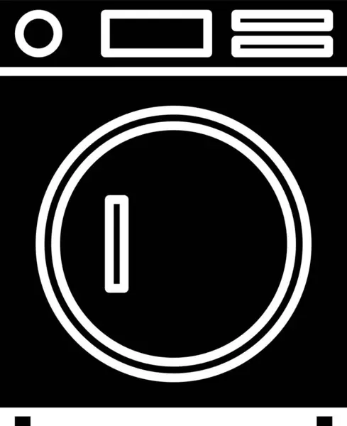 Icona Rondella nera isolata su sfondo bianco. Icona della lavatrice. Lavatrice - lavatrice. Simbolo dell'elettrodomestico. Illustrazione vettoriale — Vettoriale Stock