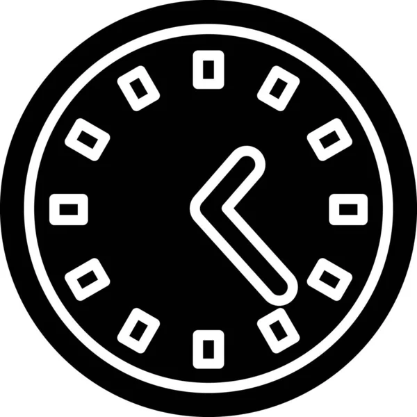 Icône Horloge noire isolée sur fond blanc. Symbole temporel. Illustration vectorielle — Image vectorielle