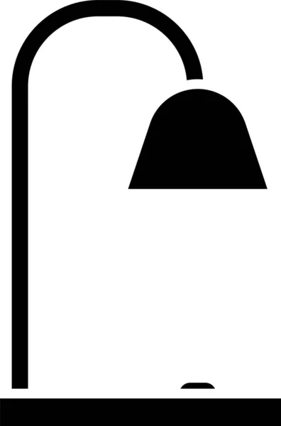 Siyah Masa lambası simgesi beyaz arka planda yalıtılmış. Vektör İllüstrasyonu — Stok Vektör