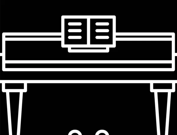 Icona pianoforte a coda nero isolato su sfondo bianco. Strumento musicale. Illustrazione vettoriale — Vettoriale Stock