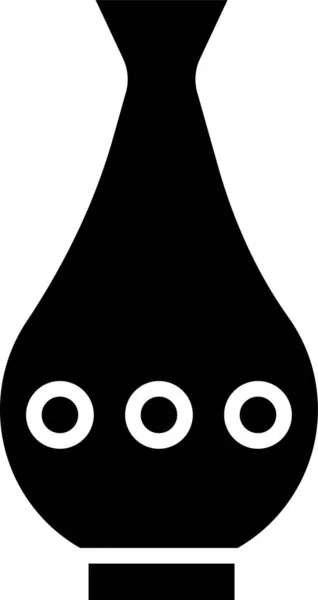 Fekete váza ikon elszigetelt fehér háttérrel. Vektorillusztráció — Stock Vector