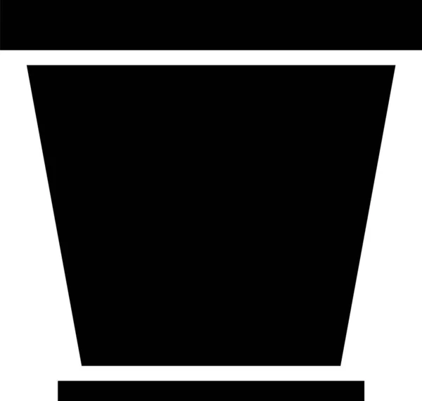Icona vaso fiore nero isolato su sfondo bianco. Illustrazione vettoriale — Vettoriale Stock