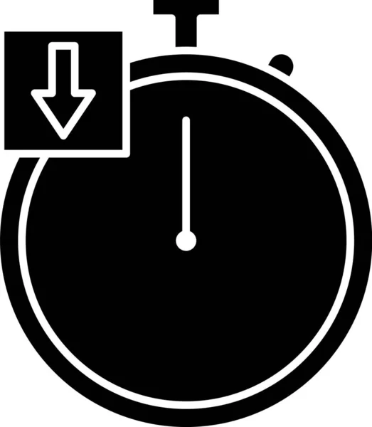 Icône chronomètre noir isolé sur fond blanc. Signe de minuterie. Chronomètre. Illustration vectorielle — Image vectorielle