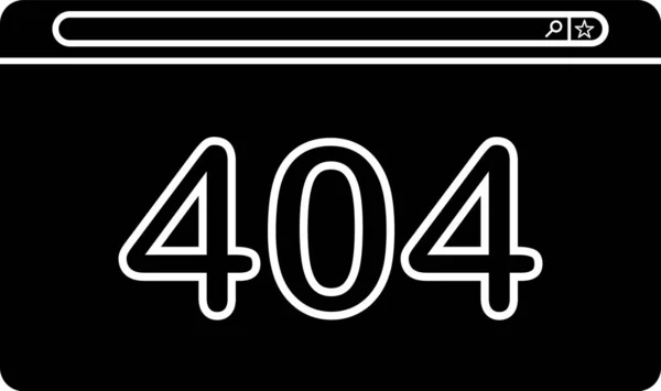 Black Page з іконою помилки 404, ізольованою на білому тлі. Template повідомляє, що сторінка не знайдена. Векторний приклад — стоковий вектор