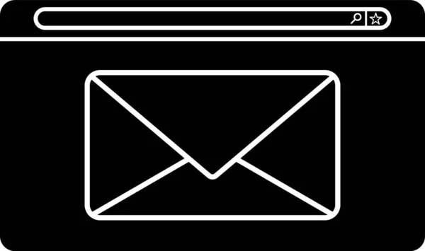 Black Mail et e-mail icône isolée sur fond blanc. E-mail du symbole de l'enveloppe. Signe de message électronique. Illustration vectorielle — Image vectorielle