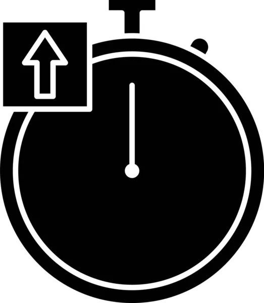 Icono de cronómetro negro aislado sobre fondo blanco. Signo del temporizador. Signo de cronómetro. Ilustración vectorial — Archivo Imágenes Vectoriales