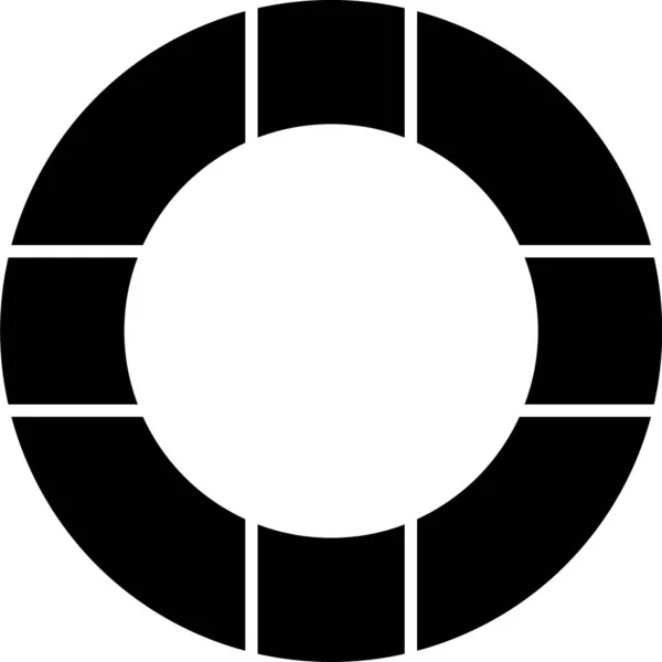 Ікона чорного життя ізольована на білому тлі. Символ Lifebelt. Векторний приклад — стоковий вектор