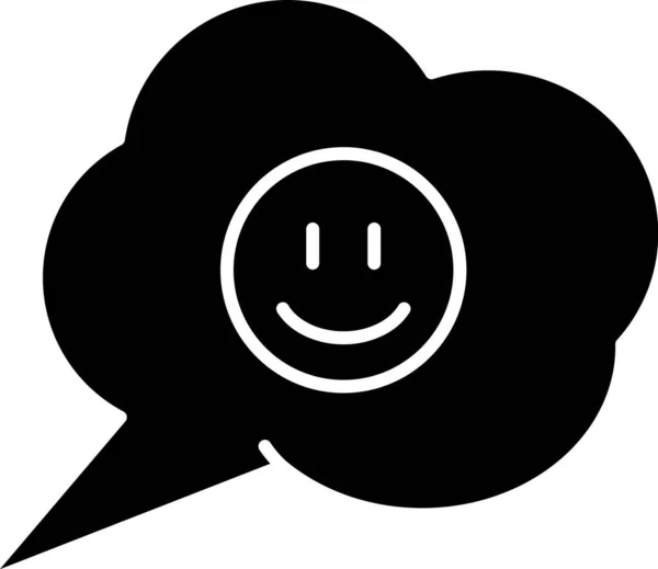 Bolla Black Speech con icona del viso sorridente isolata su sfondo bianco. emoticon sorridente. Felice smiley chat simbolo. Illustrazione vettoriale — Vettoriale Stock