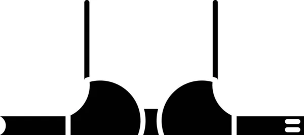 Icono de sujetador negro aislado sobre fondo blanco. Ropa interior de mujer. Ilustración vectorial — Archivo Imágenes Vectoriales