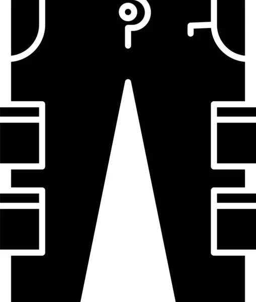Black Cargo pantaloni icona isolata su sfondo bianco. Illustrazione vettoriale — Vettoriale Stock