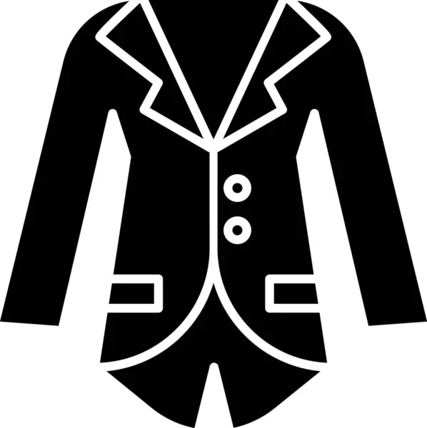 Blazer negro o icono de la chaqueta aislado sobre fondo blanco. Ilustración vectorial — Vector de stock