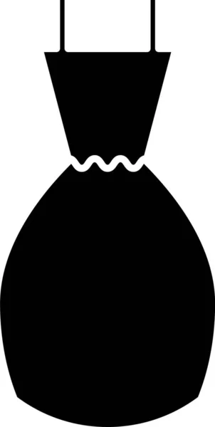 Ícone vestido de mulher negra isolado no fundo branco. Sinal de roupa. Ilustração vetorial — Vetor de Stock