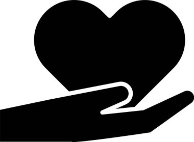 Siyah Yürek beyaz arka planda izole edilmiş. El çabukluğu aşk sembolü. Sevgililer Günü sembolü. Vektör İllüstrasyonu