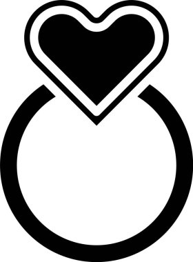 Siyah alyans simgesi beyaz arkaplanda izole edilmiş. Gelin ve damat mücevher tabelası. Evlilik sembolü. Elmas yüzük. Vektör İllüstrasyonu