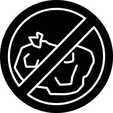 Beyaz arkaplanda siyah çöp simgesi yok. Vektör İllüstrasyonu