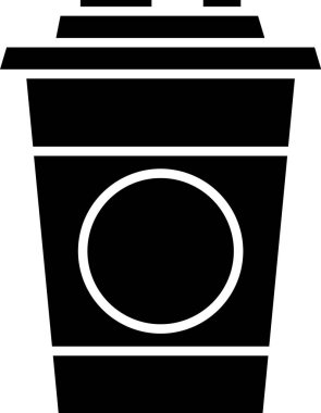 Siyah kağıt cam ikonu beyaz arkaplanda izole edilmiş. Soda bardağı. Taze soğuk içecek sembolü. Vektör İllüstrasyonu