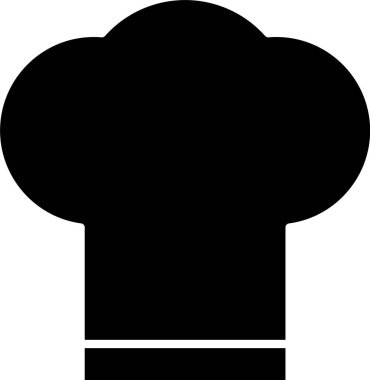 Siyah Chef şapka simgesi beyaz arka plan üzerinde izole. Pişirme sembolü. Aşçı şapkası. Vektör İllüstrasyonu