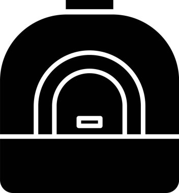 Siyah Fırın simgesi beyaz arka planda yalıtılmış. Soba gazlı fırın işareti. Vektör İllüstrasyonu