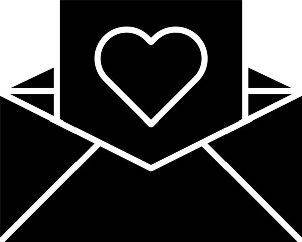 白い背景に隔離されたバレンタインハートアイコンを持つ黒い封筒。メッセージの愛。手紙の愛とロマンスベクトルイラストレーション — ストックベクタ
